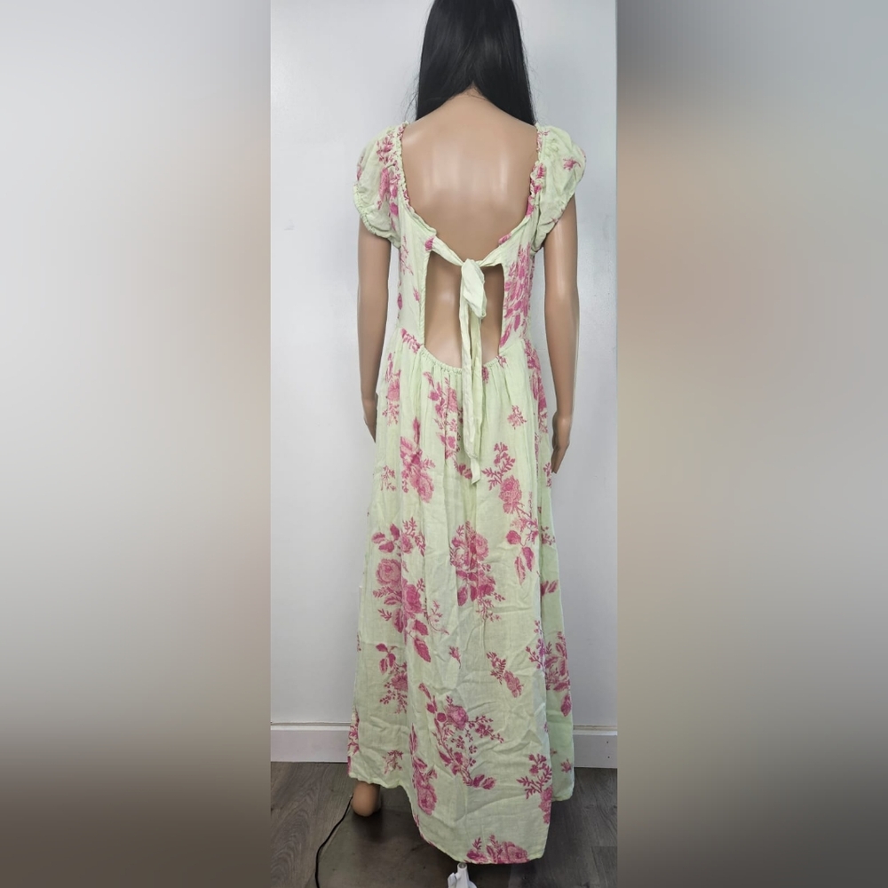 Free People Cream and Pink Sundress with Sweetheart Neckline Size M - Picture 12 of 14